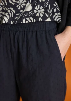 Ekopuuvillahousut dobby-kudosta1