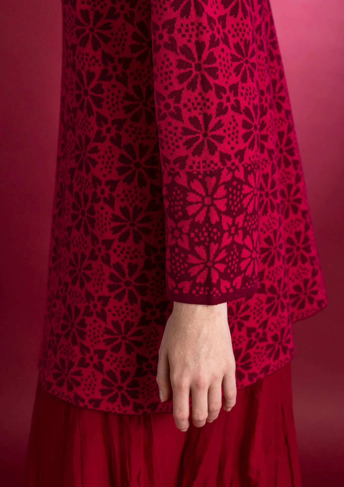 Freja-neuletunika ekopuuvillaa ja kierrätettyä puuvillaa