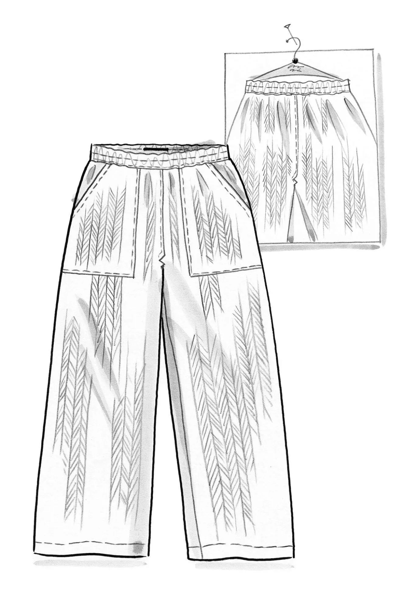 Kangashousut "Woodland" ekopuuvillaa ja pellavaa