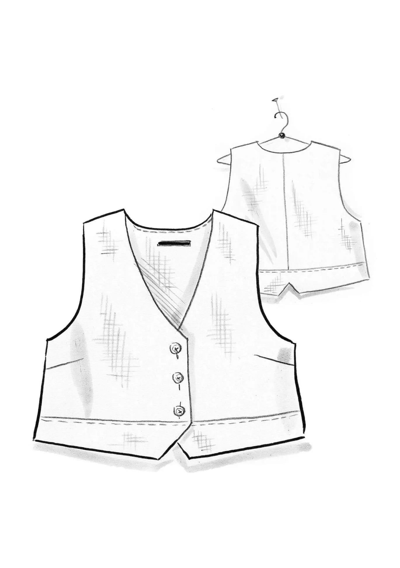 Kangasliivi ”Stina” ekopuuvillaa