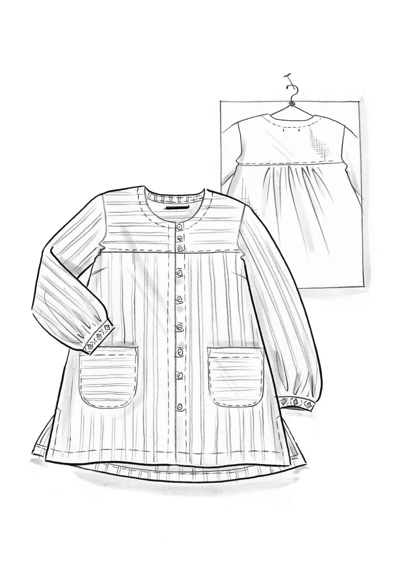 Kankainen taiteilijanpaita ”Asta” pellavaa