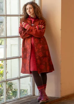 Käännettävä neulottu takki ”Aria” huovutettua villaa