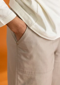 Kudotut twillhousut ekopuuvillaa