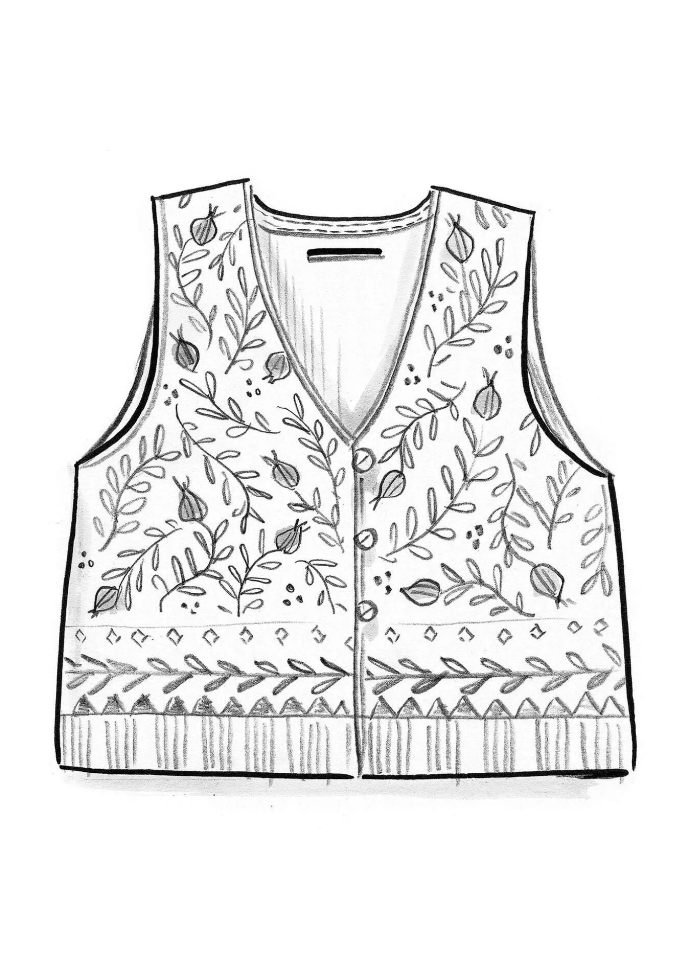 Neuleliivi ”Aurora” ekologista ja kierrätettyä puuvillaa / villaa