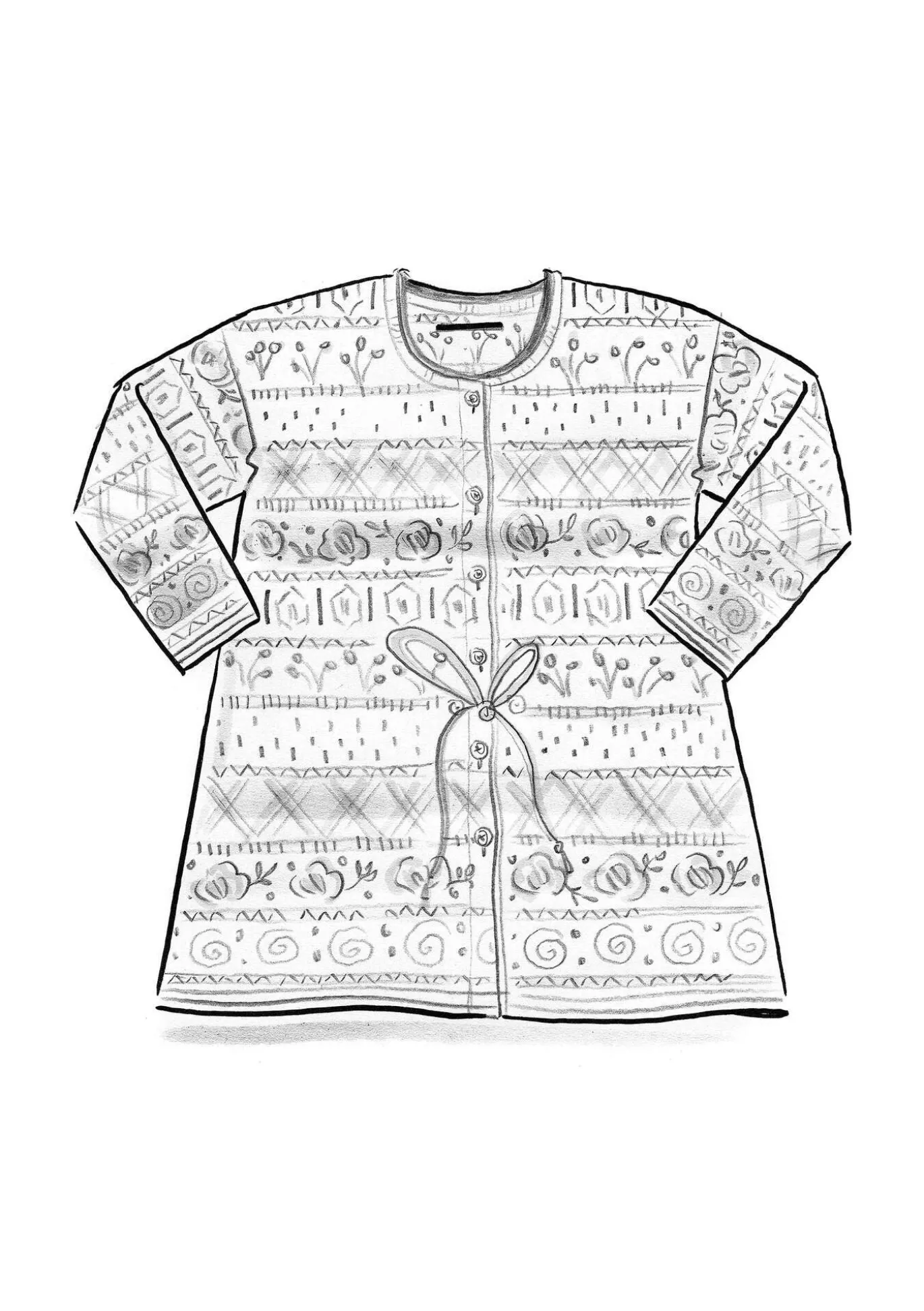 Neuletakki "Klara" ekologista ja kierrätettyä puuvillaa