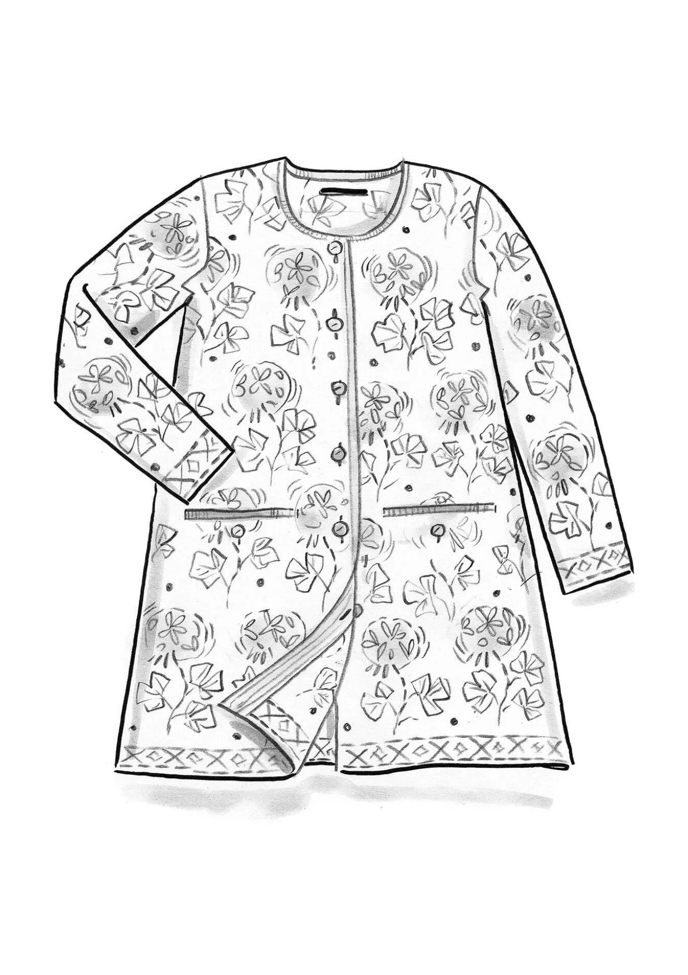 Neuletakki "Mårbacka" ekologista ja kierrätettyä puuvillaa