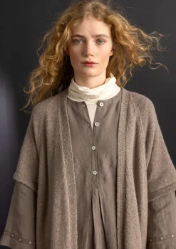 Pitkä neuletakki alpakkasekoitetta