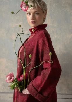 Pitkä neuletakki "Eckerö" space dye -värjättyä villaa