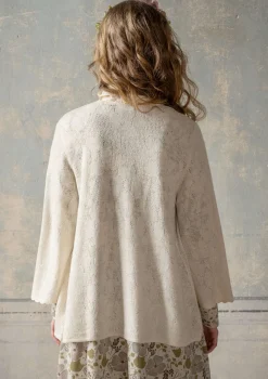 Reikäneuloksinen neuletakki "Blomstra" huovutettua villaa