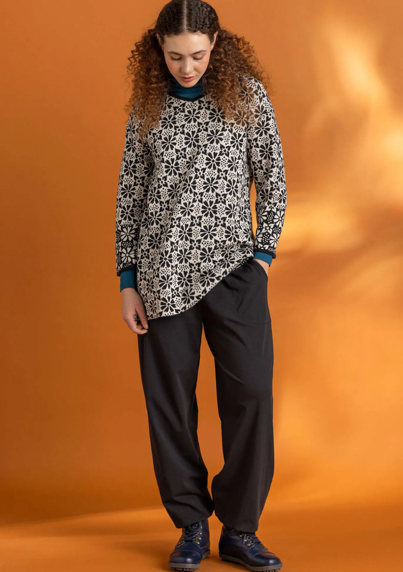 Trikoohousut ekopuuvillaa/elastaania