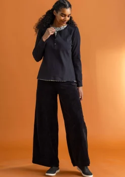 Veluurihousut ekopuuvillaa / kierrätettyä polyesteriä