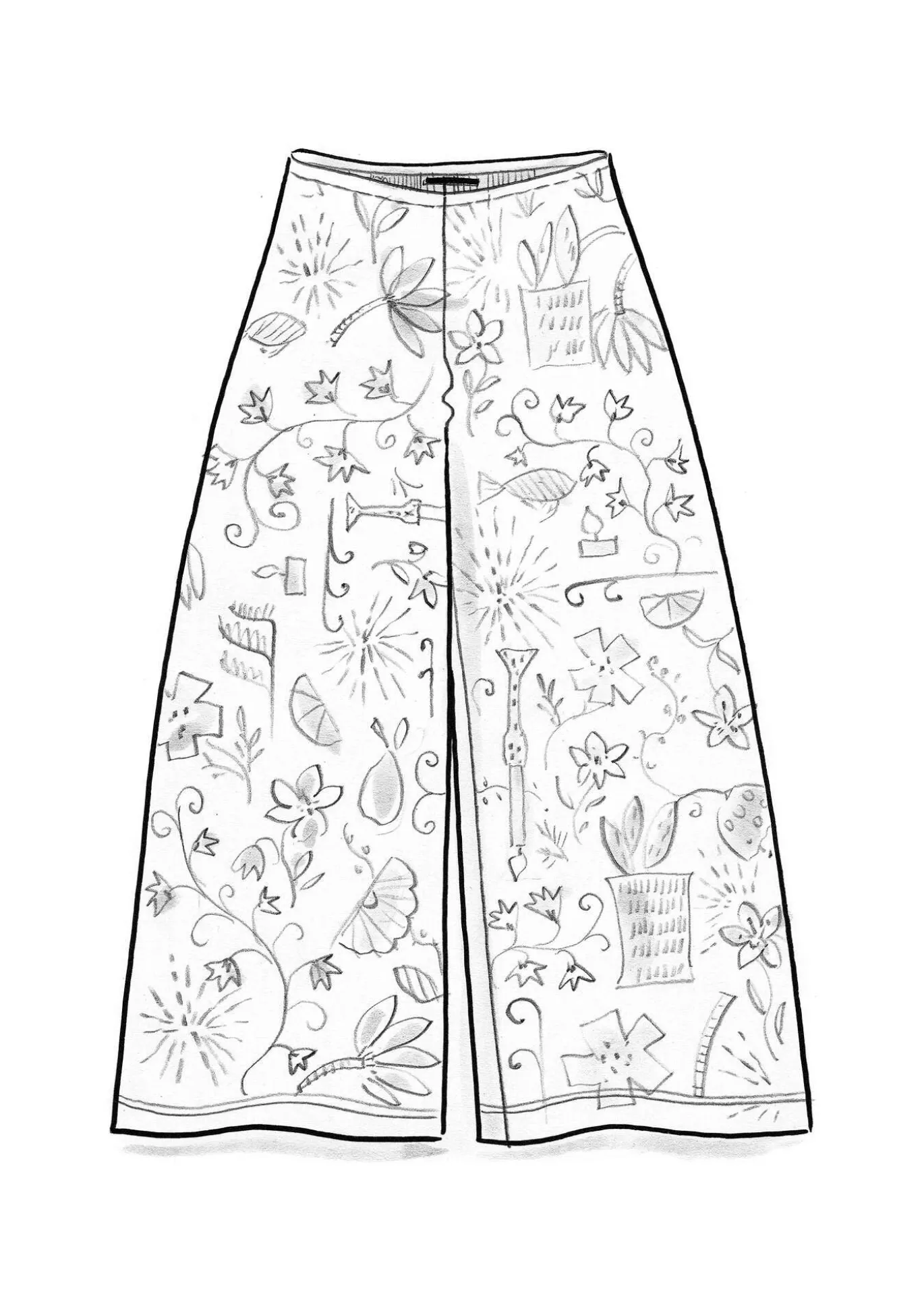 Veluurihousut "Fyrverkeri" ekopuuvillaa ja kierrätettyä polyesteriä