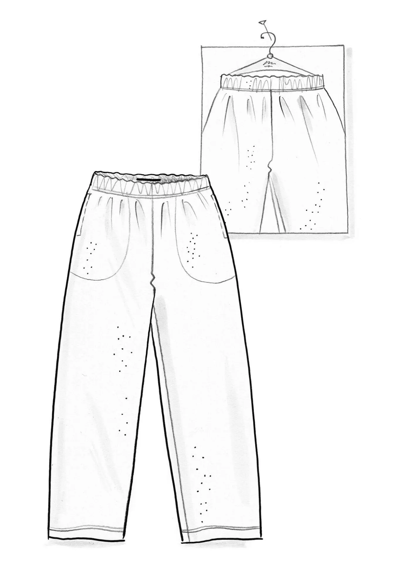 Veluurihousut "Nora" ekopuuvillaa ja kierrätettyä polyesteriä