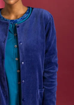 Veluurineuletakki ekologista puuvillaa / kierrätettyä polyesteriä