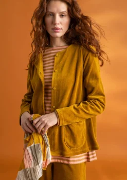 Veluurineuletakki ekologista puuvillaa / kierrätettyä polyesteriä