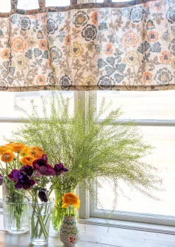 Verhokappa "Wild rose" pellavaa ja puuvillaa